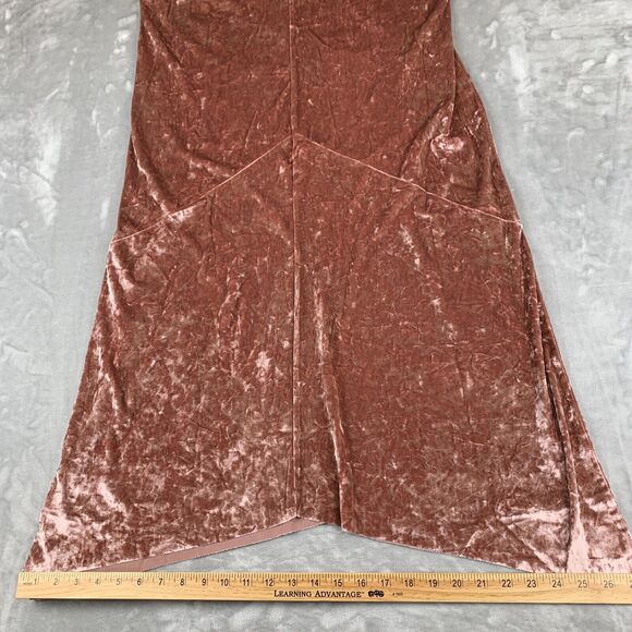 NWOT Freeway Crushed Velvet‎ Dress Women’s L Pink V neck Spaghetti Strap (0701) - Picture 15 of 15